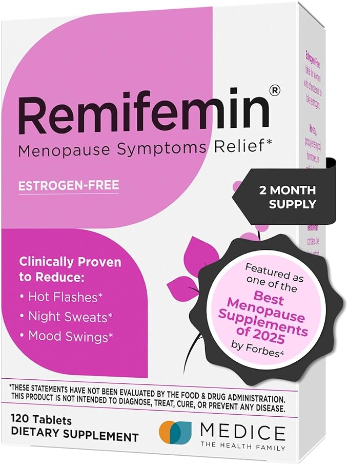 Remifemin Menopause Symptoms Relief - Clinically Proven Ingredients - Menopause Supplements - Black Cohosh - Estrogen-Free - Made in Germany - 120 Tablets