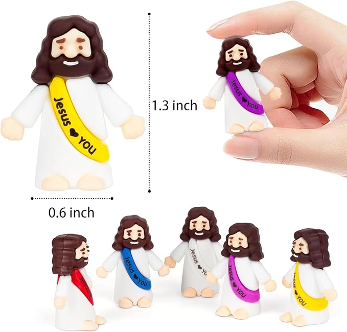 30PCS Little Jesus Figures Mini Jesus Figures Hide and Seek Religious Party Favors Sunday School Easter Egg Stuffers