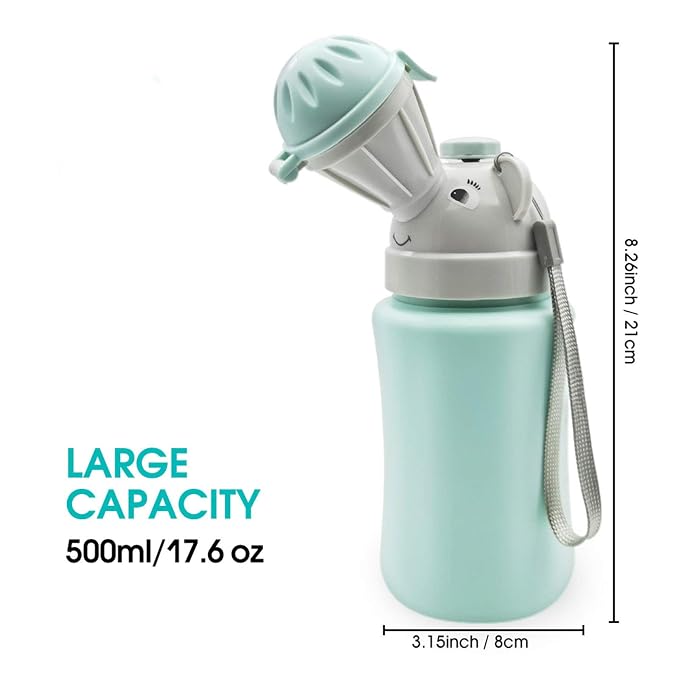 Travel Potty, Portable Elephant Leakproof Urinal Emergency Toilet Pee Bottle Cup Jar for Toddlers Kids Baby Boys and Potty Pee Training for Outdoor Car Travel Road Trip Camping Park Beach(Blue)