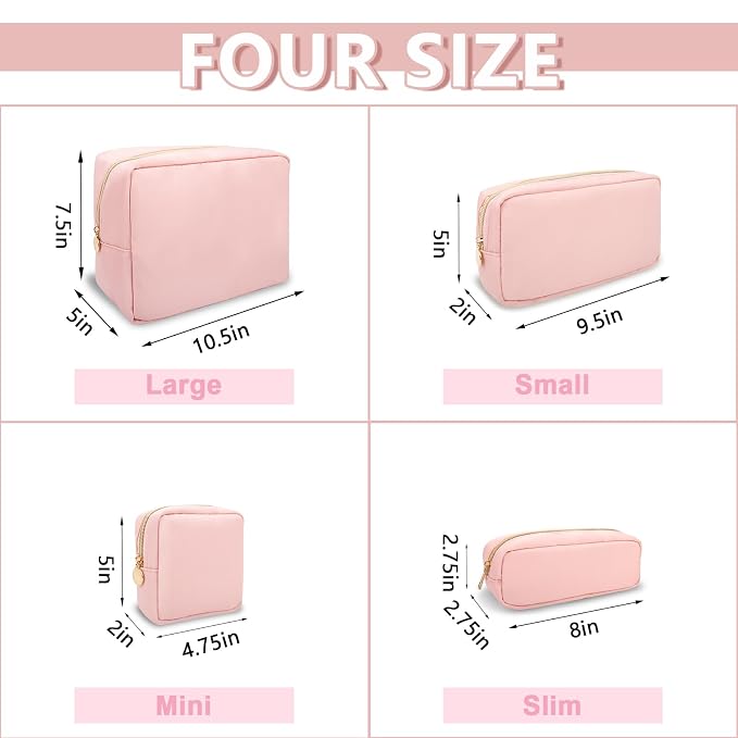 UIXIZQ Small Makeup Bag Pouch for PurseNylon Travel Toiletry Storage Bag Cute Preppy Cosmetic Bag for Women Girls,Waterproof Makeup Organizer Bag Pouch Skincare Bag Purse with Zipper (Small-Flamingo)