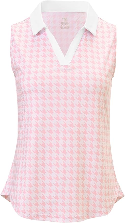 BGOWATU Women's Sleeveless Golf Polo Shirts Collared V Neck Tennis Tank Tops UPF 50+ Quick Dry Lightweight