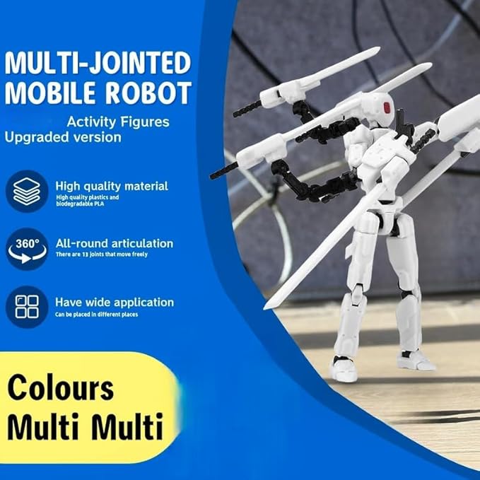 T13 Action Figures Helix Robot 8 Inch, Assembly Completed T 13,3D Printed Robo 13 - The Premium Action Figures for Sci-Fi Enthusiasts (White)