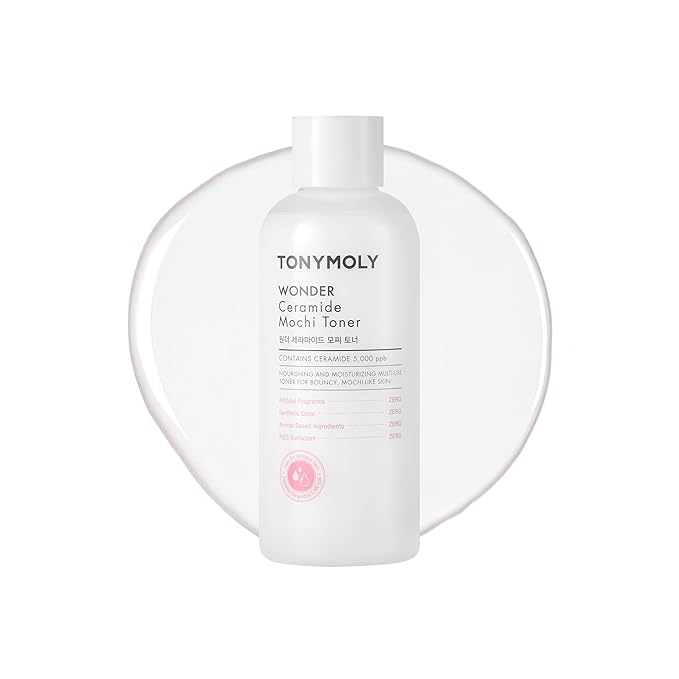 TONYMOLY Wonder Ceramide Mochi Toner – Hydrating & Moisture Barrier Repair Toner with Ceramides, Vitamin B & Hyaluronic Acid – Alcohol-Free Korean Skincare for Soft, Plump, Healthy Skin