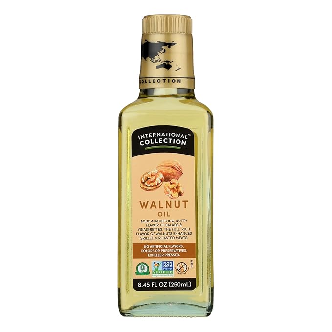 International Collection Walnut Oil, 8.45 fl oz (Pack of 1) | Expertly Sourced, Quality Oils | NonGMO Project Certified, No Artificial Flavors, Gluten Free, Vegan, Kosher & Halal Approved