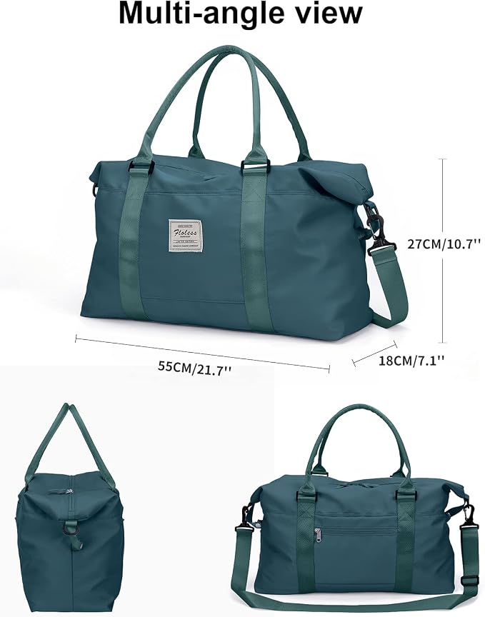 Travel Duffel Bag, Carry On Overnight Weekender Bags for Women | Travel Bag with Wet Pocket & Trolley Sleeve, For Spirit Airlines 18x14x8 Personal Item Bag