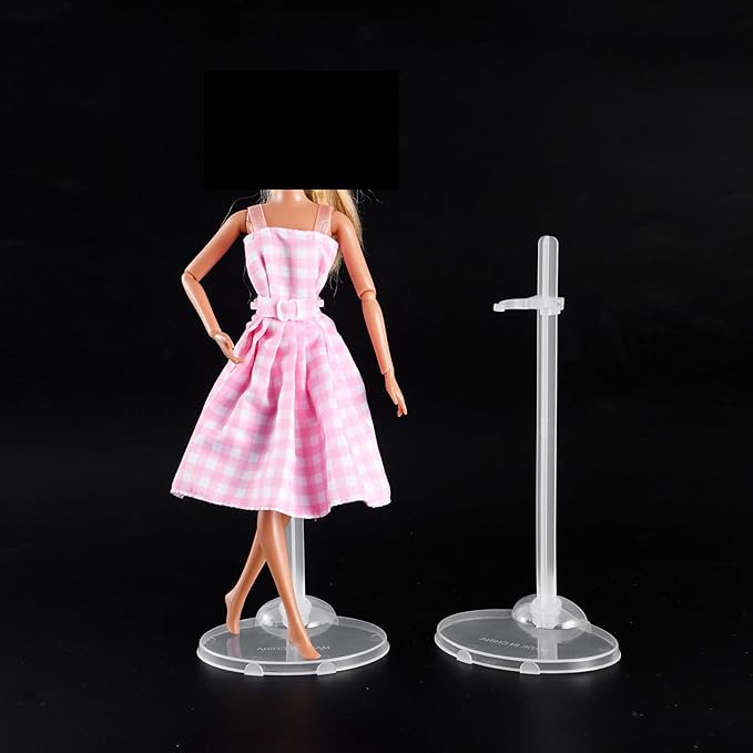 E-TING Transparent Dolls Holder Stand Support for 9inches-12inches Dolls - Pack of 10