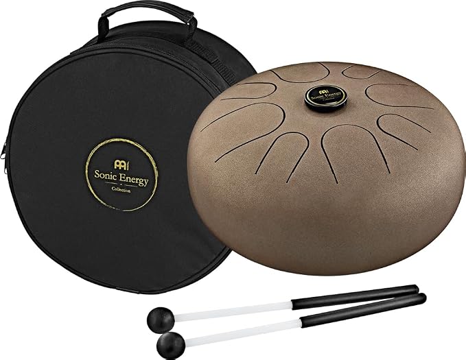 Meinl Sonic Energy Steel Tongue Drum 8 Notes 16" with Mallets, Bag — Sound Healing Instrument for Musical Education, Meditation, ASMR, Yoga