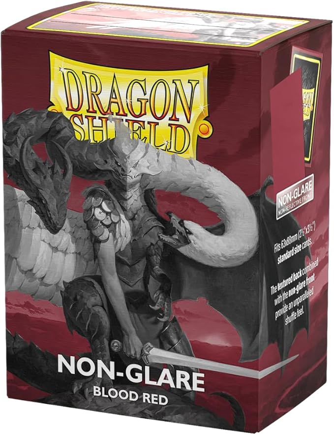 Dragon Shield | Standard Size Card Matte Sleeves | 100 CT - Non Glare Smooth & Tough Premium TCG Sleeves | Compatible with Pokemon, Flesh & Blood, One Piece & Magic the Gathering | Blood Red