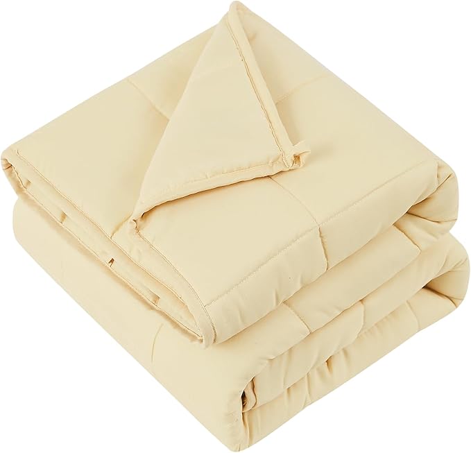 Weighted Blanket - 3 lbs Ivory Heavy Blanket - Small Size Breathable Lap Blanket(36"x48", 3 lbs)