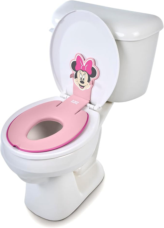 Bright Starts Disney Baby Minnie Mouse Flip & Sit Potty Training Seat, Attaches to Toilet Securely, Space Saving Design Fits Most Toilets