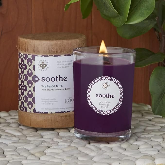 Root Candles Seeking Balance Wood Wick Spa Candle Aromatherapy Candles, 6.5-Ounce, Soothe: Bay Leaf & Birch