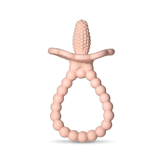 RaZbaby RaZberry Plus Baby Teether – Easy-to-Hold Toy for Front & Back Teething Relief, BerryBumps Texture for Sensory Development, Soothes Sore Gums, BPA-Free, Great Gift for Babies 3M+ – Pink
