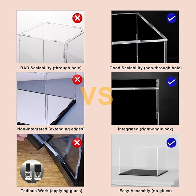 Acrylic Display Case for Large Books, Clear Flat Acrylic Box for Displaying Books, Medals, Stamps, Collectibles and Cards