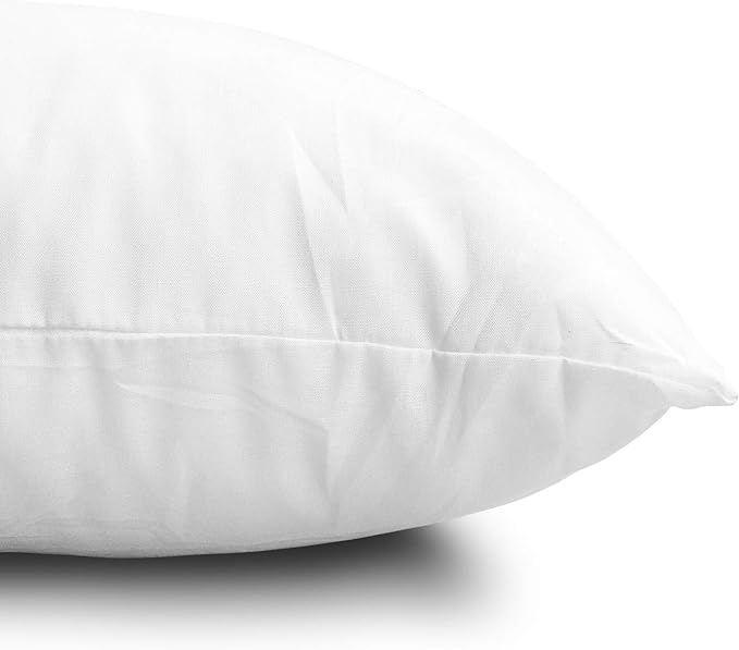 EDOW Throw Pillow Inserts, Set of 4 Lightweight Down Alternative Polyester Pillow, Couch Cushion, Sham Stuffer, Machine Washable. (White, 20x20)