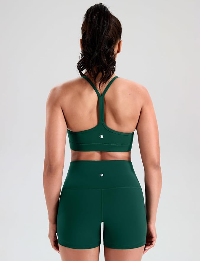 HeyNuts to Freest Womens Y Back Sports Bra, Spaghetti Strap Racerback Low Impact Workout Yoga Tops Padded A-C Cups *Updated