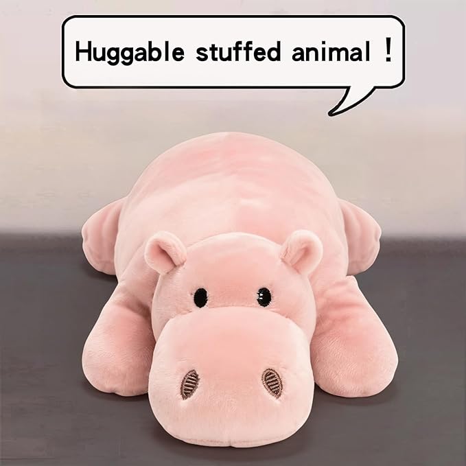 Pink Hippo Stuffed Animal – Cute Hippo Plush Toy for Kids & Adults – Birthday Surprise & Room Decor –A Cuddly Companion for Everyday hugs and Bedtime