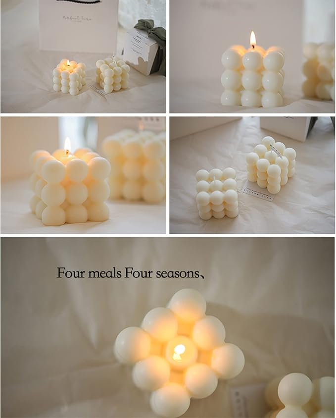 2PCS Bubble Candle White Aromatherapy