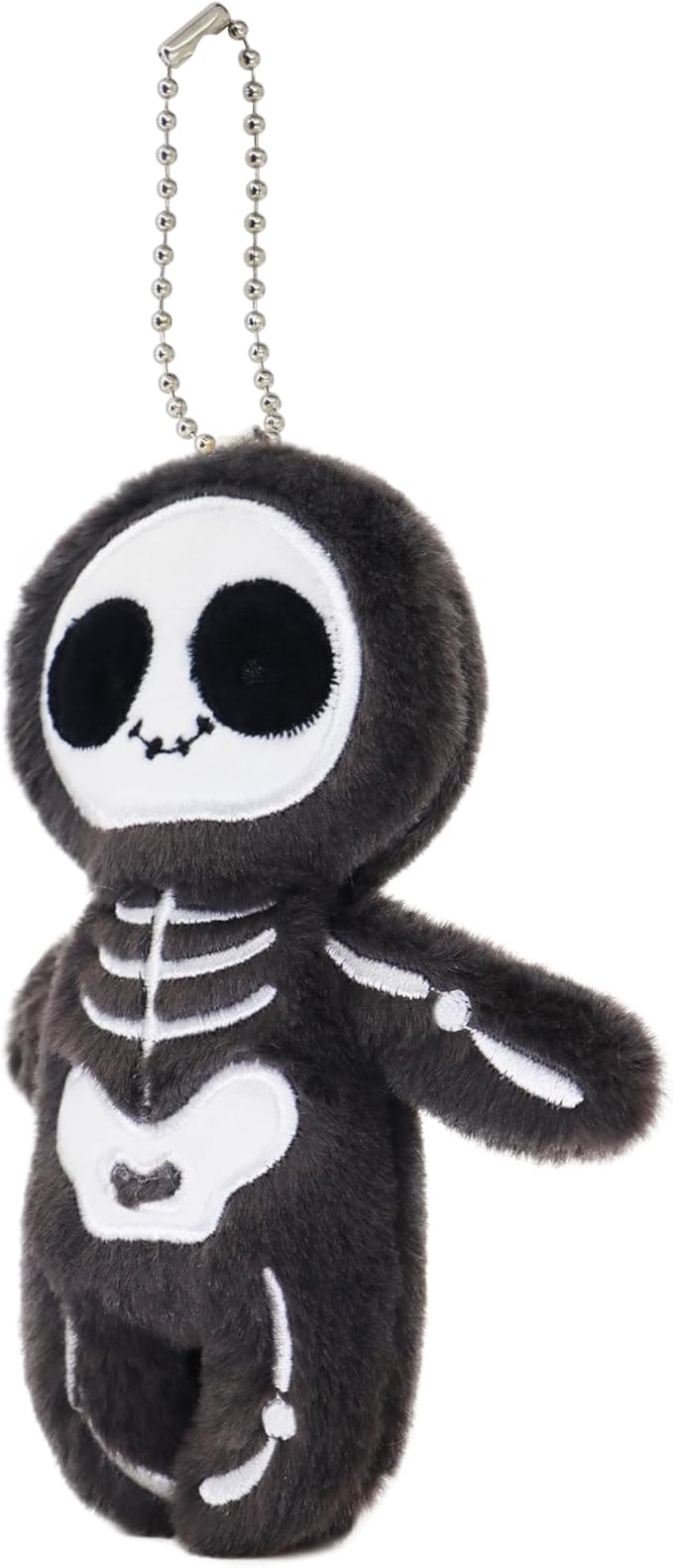 Halloween Black Skull Plushies Figure, Skeleton Stuffed Toy for Holiday Decor & Gifting (4-inch)