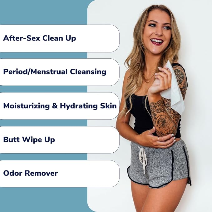 Royal Intimate Cleansing Feminine Wipes for Vaginal Hygiene, Personal Cleansing, Period Care, Sensitive Skin & Odor Removal - Unscented, pH Balanced, Flushable - Women, Men, Adult Safe - 40 Count