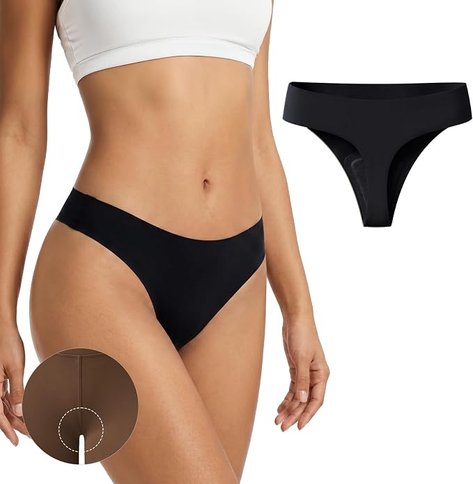 Anti Camel Toe Thongs for Women Seamless Invisible Panty No Show Underwear Liners Workout G String Breathable Tangas