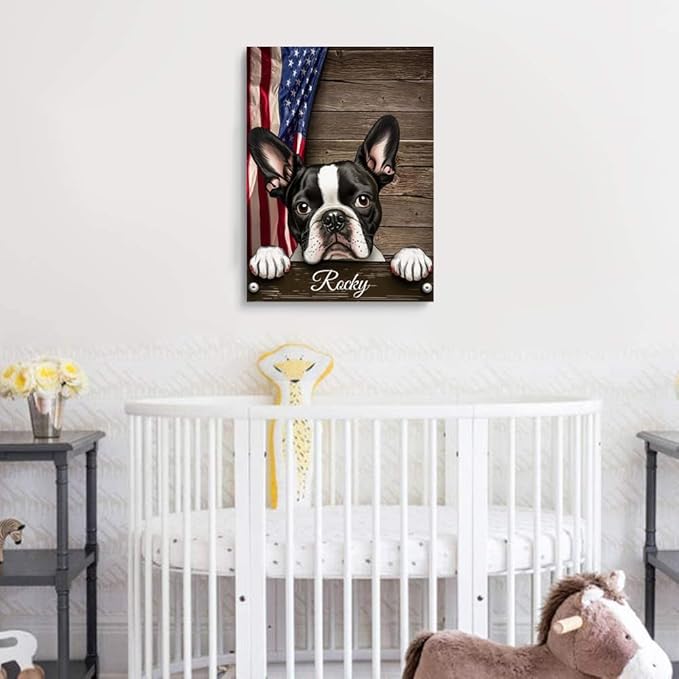 Custom Wooden Jigsaw Puzzles with Your Dog's Name on Boston Terrier Art Print - 300 500 1000PCS Puzzles Game and Home Wall Decor