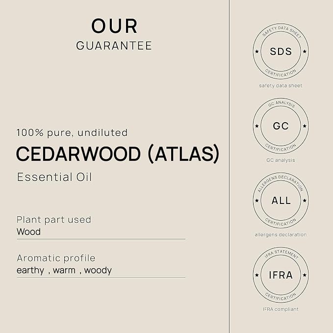 VINEVIDA Cedarwood (Atlas) Essential Oil - Gallon Cedarwood (Atlas) Oil Undiluted - Bulk Gallon Essential Oil for Soap Making Safe for Skin - DIY Candle Scents for Candlemaking Scents - 8 lbs
