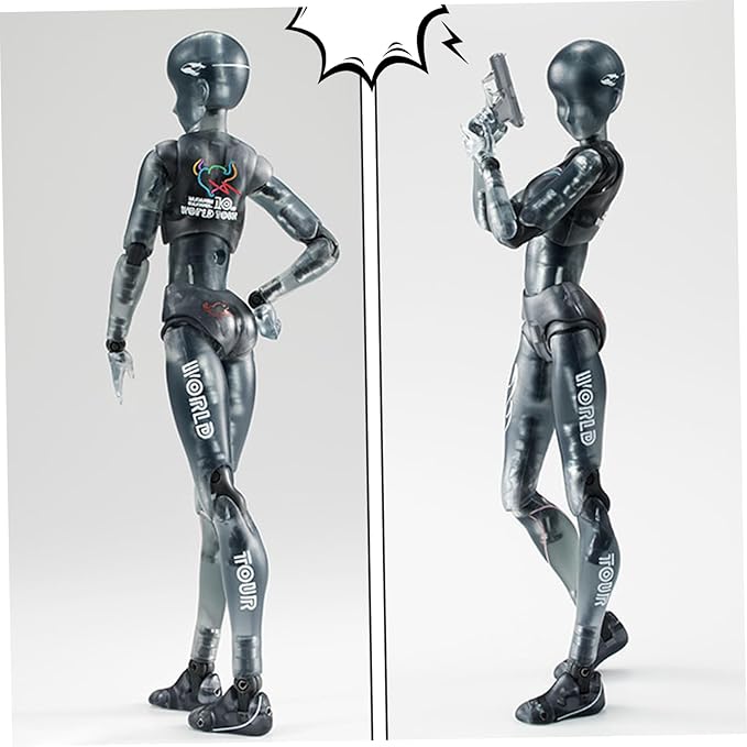 Action Figures 5.91in with Inclusive Arm Accessories Movable Gestures Drawing Mannequin Poseable Figure Decorative Action Figure Body Gift for Tabletop Display Shelf (Female)