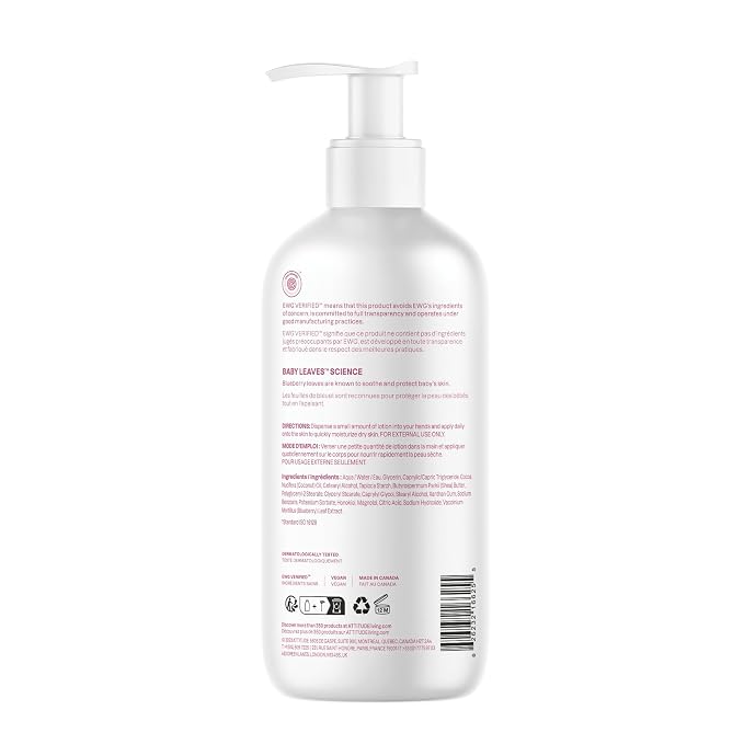 ATTITUDE Baby Lotion, EWG Verified Moisturizer, Dermatologically Tested Moisturizing Cream, Vegan and Cruelty-Free, Unscented, 16 Fl Oz (Pack of 6)