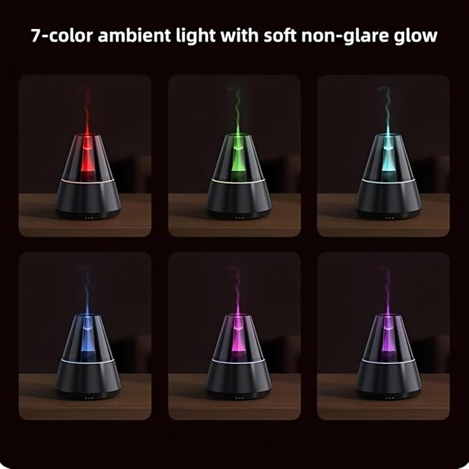 Essential Oil Diffuser, Luxury-Style Aromatherapy Diffuser with Candlelight Night Light Effect, Ultrasonic Cool Mist Humidifier, Remote Control Function, Suitable for Home Living Room and Office
