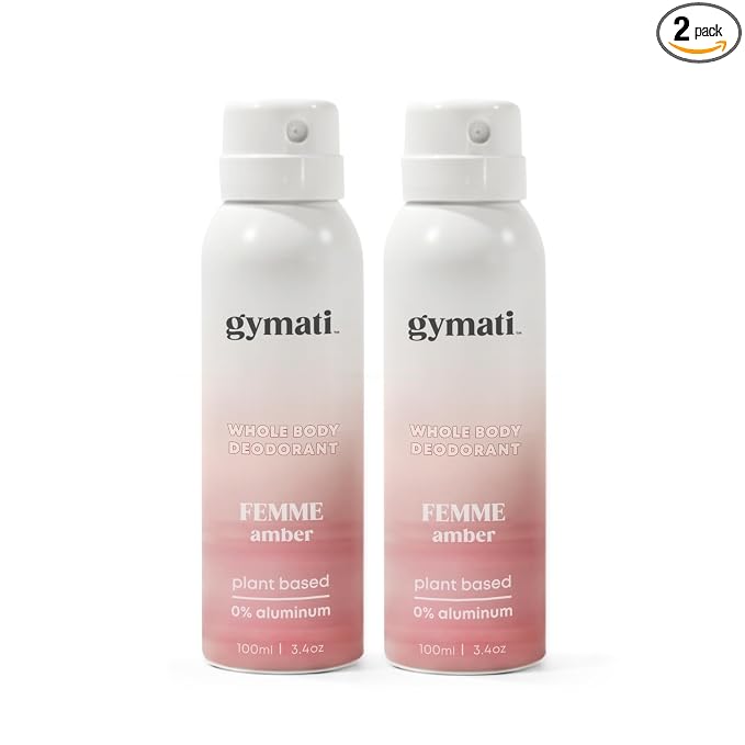 Gymati Natural Deodorant Body Spray – Aluminum-Free, Plant-Based Blend with Aloe & Zinc, Long-Lasting Odor Protection, Luxury-Inspired Scent Women, Pack of 2