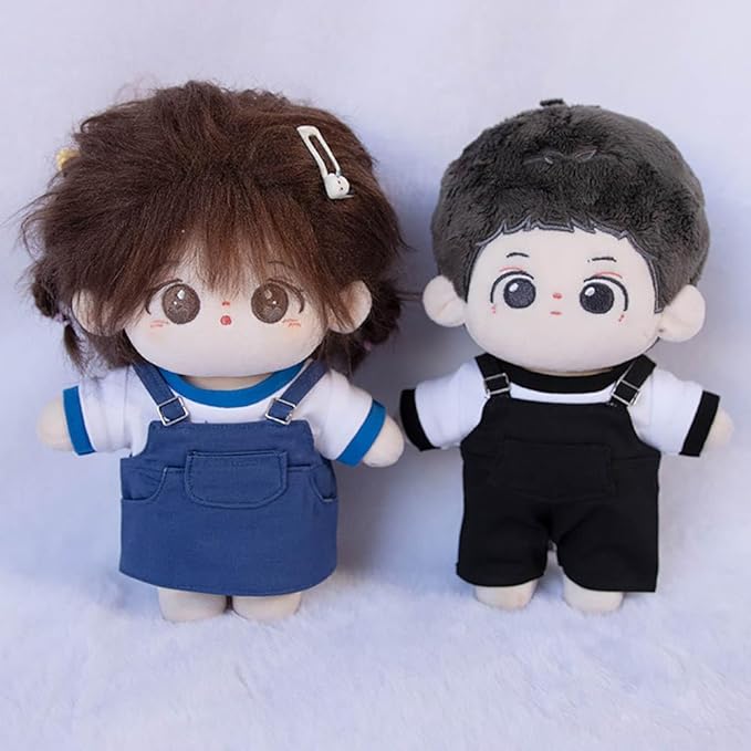 niannyyhouse 10cm 15cm 20cm Plush Doll Clothes T-Shirt Strap Pants Strap Skirt Soft Stuffed Plush Toy Dress Up Accessories (b2, 10cm)