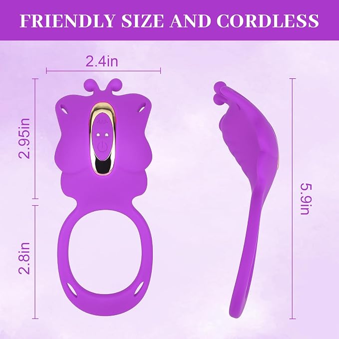 3-in-1 Couples Sex Toys Vibrator Kit Vibrating Cock Ring, Anal Butt Plug & Panty Vibrator with Remote Control, 9 Modes Adult Toys for Partner Play & Solo Clitoral G-Spot Stimulation Purple