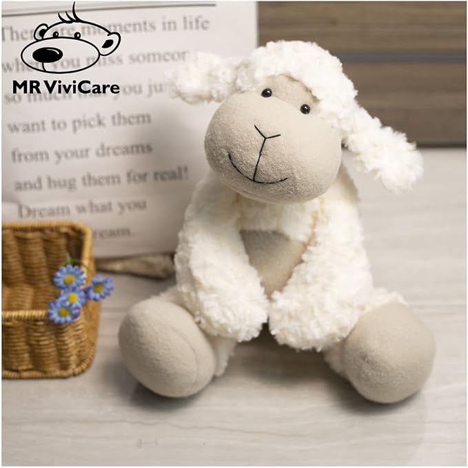 17" Cuddly White/Cream Huggable Sheep Stuffed Animals for Boys and Girls,Soft and Adorable Stuffed Lamb Plush Toys for Newborn Babies,Great Gifts on Birthday,Easter