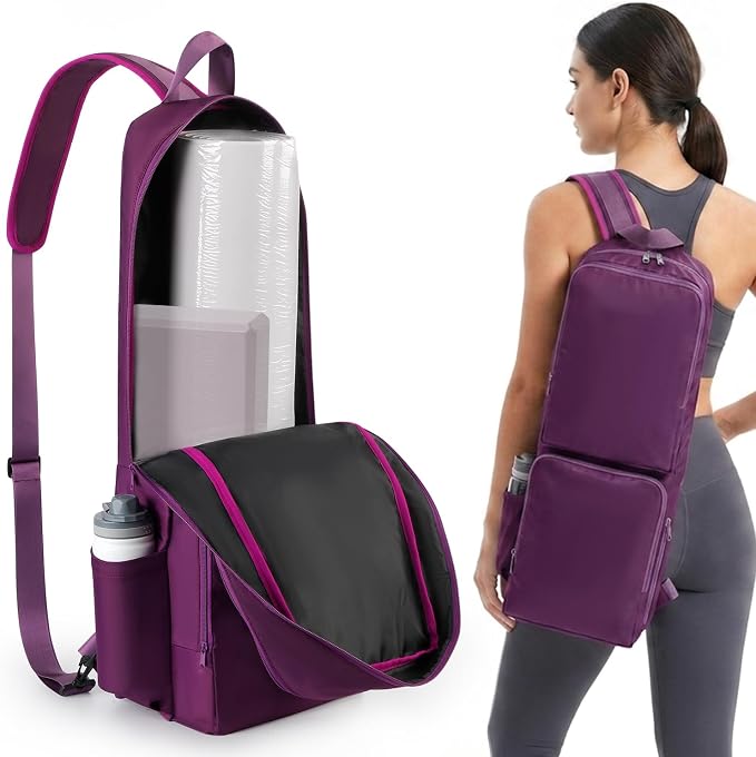VISEMAN Yoga Mat Bag Carrier Waterproof Yoga Backpack with Multi Pockets, Lightweight Adjustable Yoga Bag for Mat, Yoga Blocks, Yoga Accessories