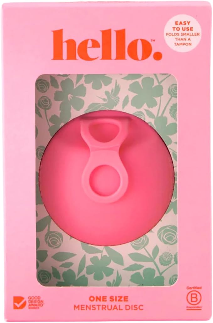 Menstrual Disc | Award Winning Reusable Soft Flexible Period Disc | Capacity of 10 Tampons | Double Loop Tab for Easy Removal, Leak Proof Alternative to Pads & Tampons (Bubblegum)