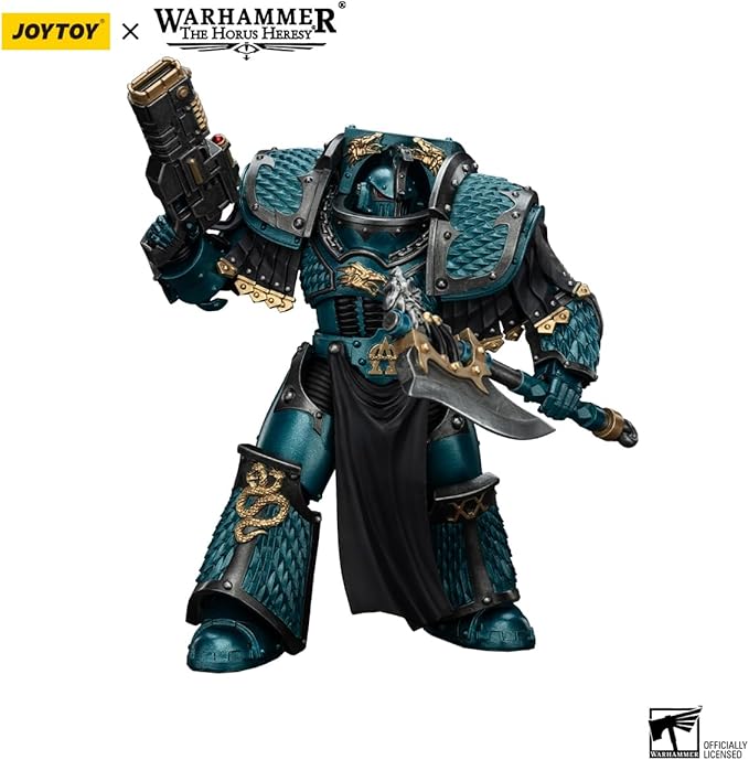 JOYTOY Warhammer The Horus Heresy Alpha Legion Lernaean Terminator with Volkite Charger - 1:18 Scale 5.39in Action Figure Mecha Joy Toy Collection Model