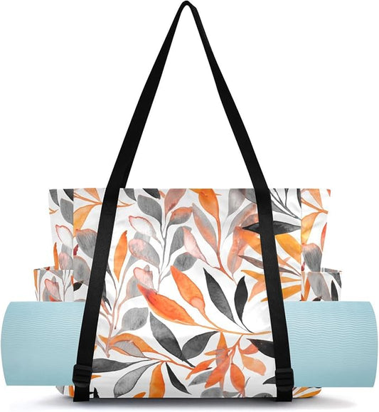MCHIVER Yoga Bag for Women Men Large Yoga Mat Bag with Adjustable Strap Workout Bags Totes for Pilates Yoga Travel
