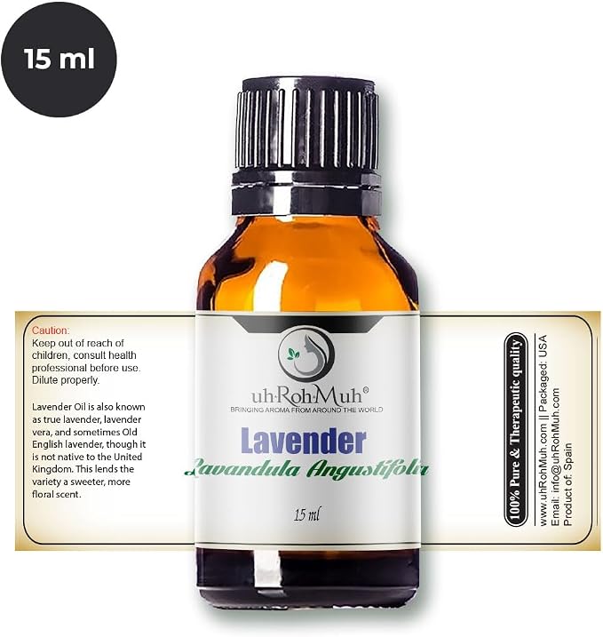 Organic Lavender Essential Oil - Steam Distilled Lavandula Angustifolia, Flower Oil, Premium Floral Aroma Middle Note Oil for Aromatherapy, Skincare, Haircare and DIY Cosmetic Formulations - 15 ml