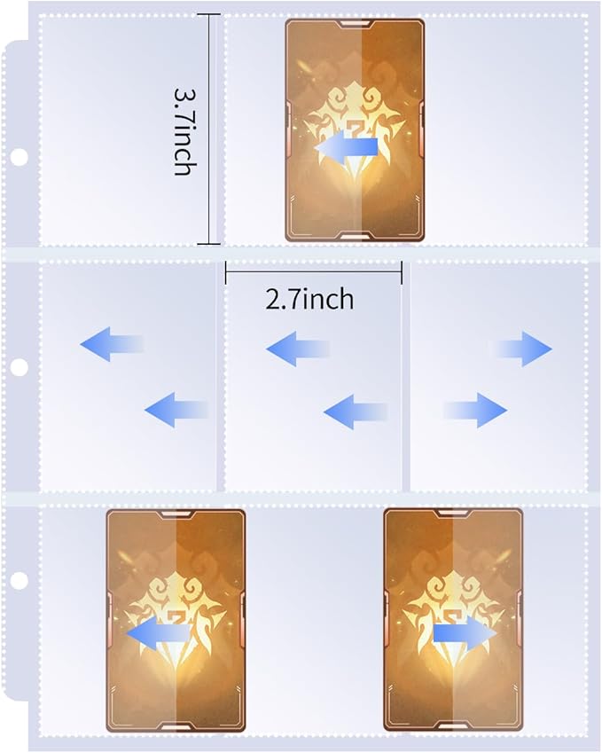 Deluxe Ice & Fire Dragon Trading Card Binder, 9-Pocket Zipper Album with 900 Side-Loading Pockets, Collectible Card Storage Album for Card Fans and Enthusiasts