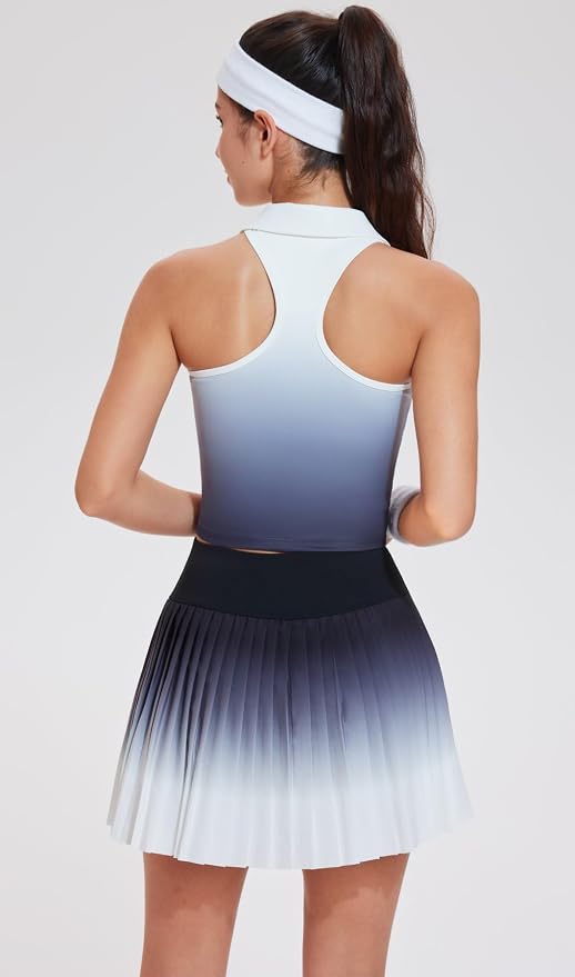 AFZ Golf Outfits for Women Preppy Golf Dress Clothes Athleisure Tennis Skirt and Top Sets