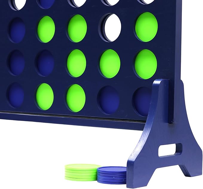 Tailgating Pros Premium Navy Giant Four in a Row with Carrying Case - Jumbo Oversized Outdoor Yard Game - Connect Multiple Pucks in a Row to Win - Many Puck Colors Available!