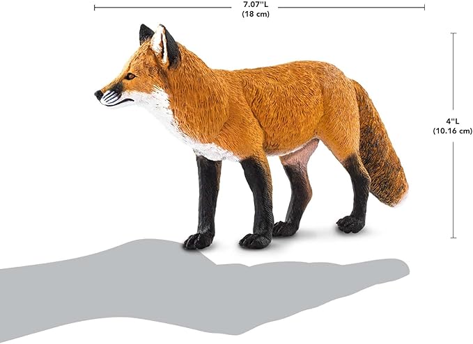 Safari Ltd. Red Fox Figurine - Detailed 7" Plastic Model Figure - Fun Educational Play Toy for Boys, Girls & Kids Ages 3+