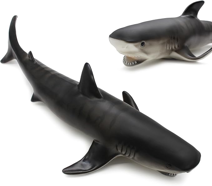Simulated Ocean Big Animal,One pc 15Inch Soft Filled Rubber Sea Educational Toys (Tiger Shark)