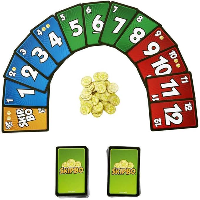Mattel Games Skip-Bo Masters Card Game for Adults, Family Night & Parties, Play Numbers in Order for 2 for 6 Players
