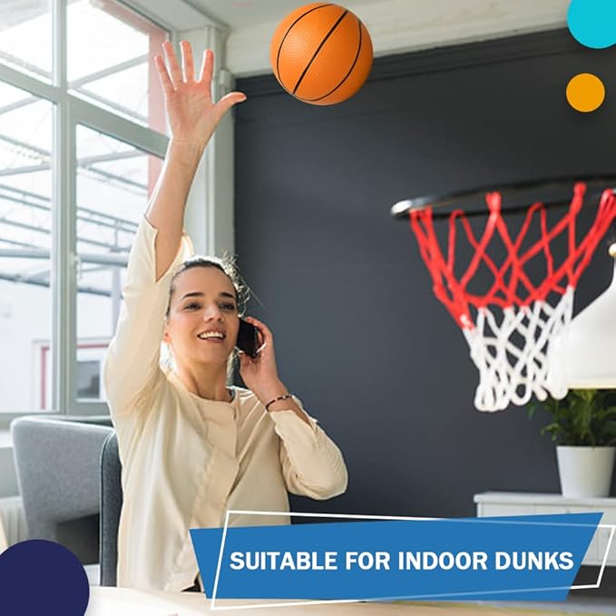 Amarlozn 6" Toddler Mini Basketball for Basketball Hoop, Small Inflatable Replacement Balls, Plastic Sandbox Hoop Toy Set, Beach Sensory Sports Game Gift for Kids 3-10, 3 PCS Rainbow