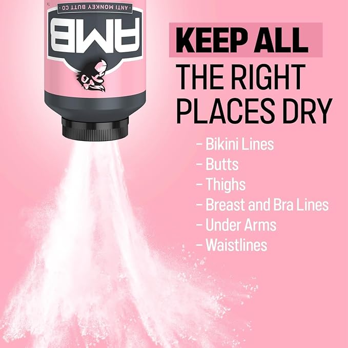Anti Monkey Butt Body Powder for Women - Talc-Free Anti Chafing Powder for Sweat, Friction, & Itch Relief - Calamine Body Powder for Thigh Chafing, Skin Irritation, & Odor Control - 8 oz (2 Pack)