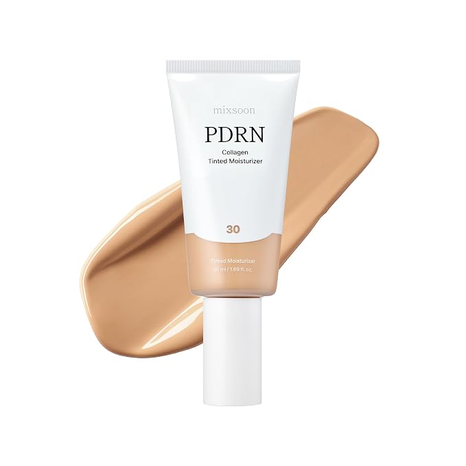 mixsoon PDRN Collagen Tinted Moisturizer - Skincare-Infused Base with Rice PDRN & Peptides, 24H Vibrant Glow & Luminous Hydration, 10 Shades 50ml / 1.69 fl.oz. Korean Glass Skin (No. 30 Melt)