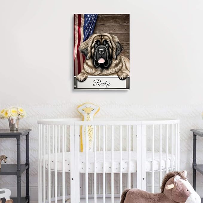 Custom Wooden Jigsaw Puzzles with Your Dog's Name on Leonberger Art Print - 300 500 1000PCS Puzzles Game and Home Wall Decor