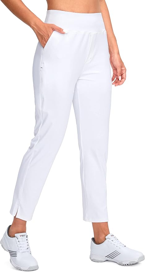 YYV Women's Golf Pants High Waist Stretch Ankle Pants with Pockets | Work Ankle Pants, Dress Pants with 4 Pockets, For Yoga Business Travel Casual