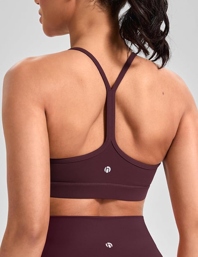 HeyNuts to Freest Womens Y Back Sports Bra, Spaghetti Strap Racerback Low Impact Workout Yoga Tops Padded A-C Cups *Updated
